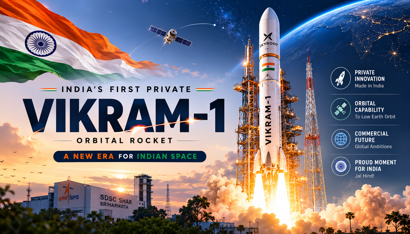 Vikram-1 Launch: India’s First Private Orbital Rocket